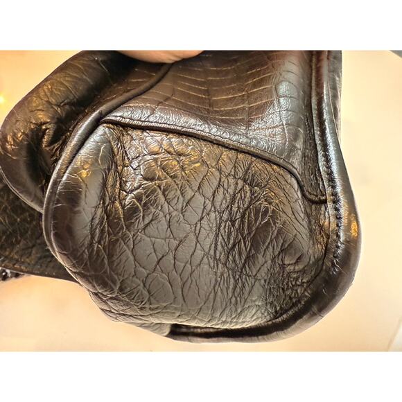 Saint Laurent Niki Medium Croc-Embossed Bag in Black - Picture 13 of 15